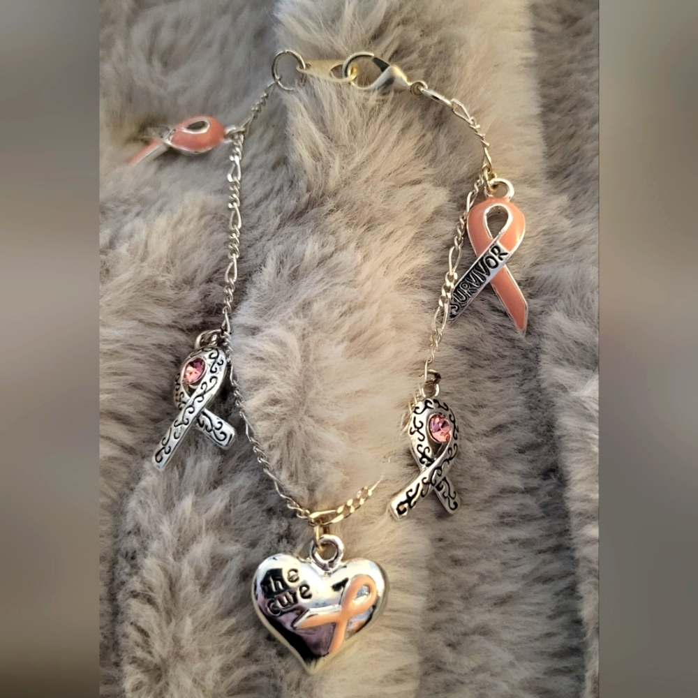 Breast Cancer Charm Bracelet